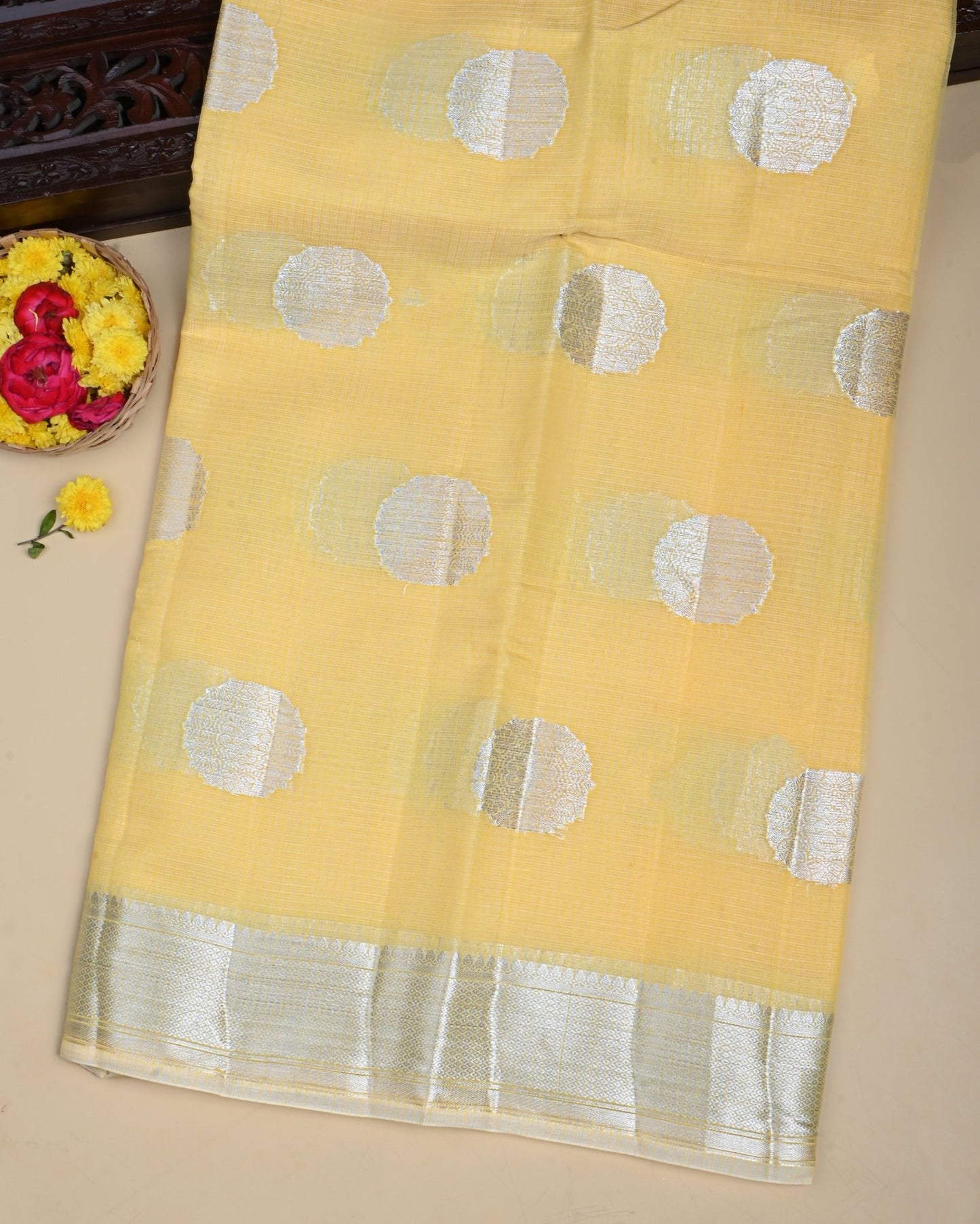 Yellow Color Kota Saree - Shop Vastram