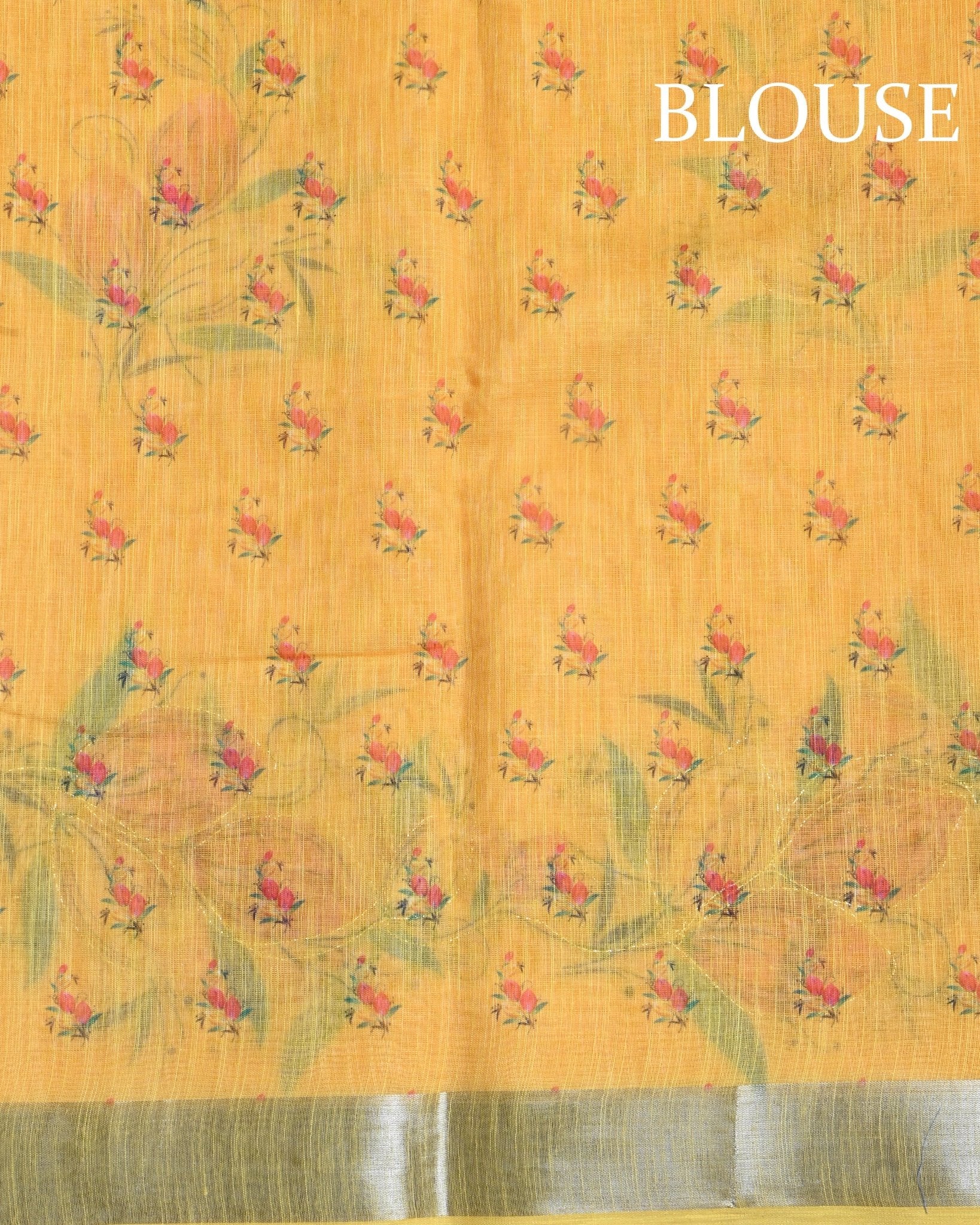 Yellow Color Lenin Saree - Shop Vastram