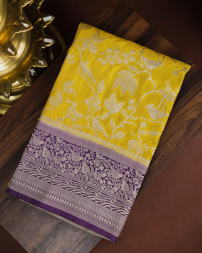 Yellow Color Silk Saree - Shop Vastram