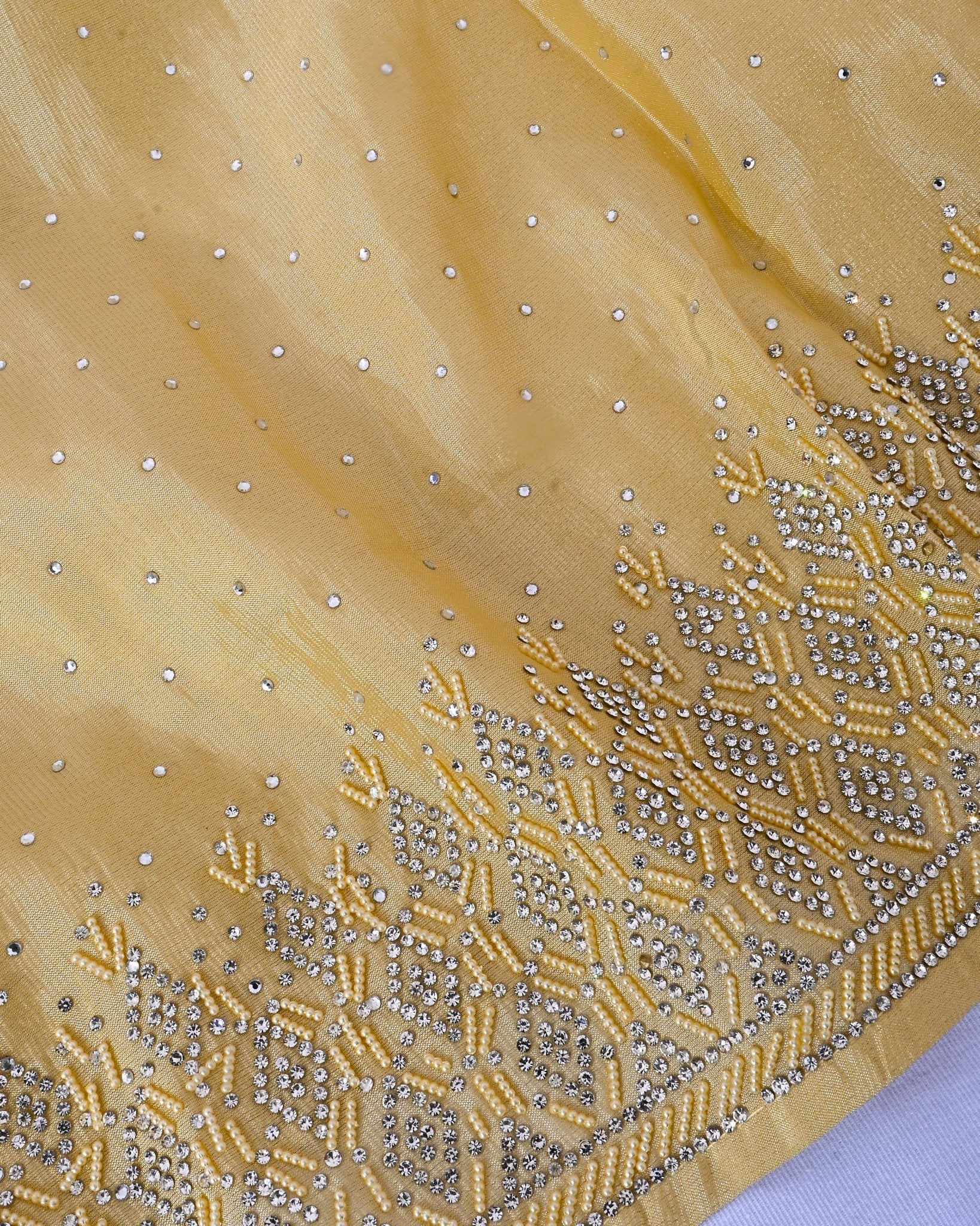 Yellow Silk Embroidery Saree - Shop Vastram