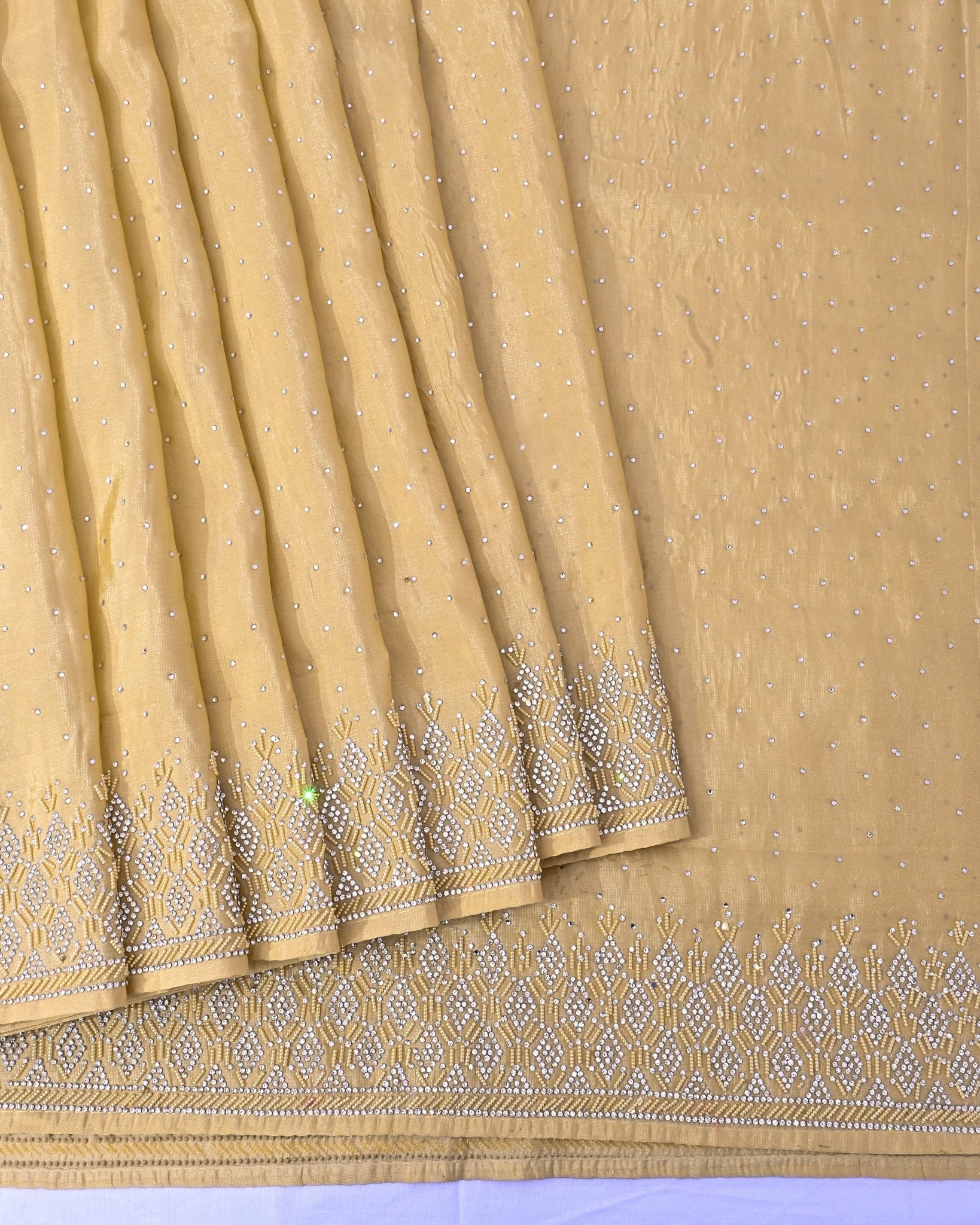 Yellow Silk Embroidery Saree - Shop Vastram