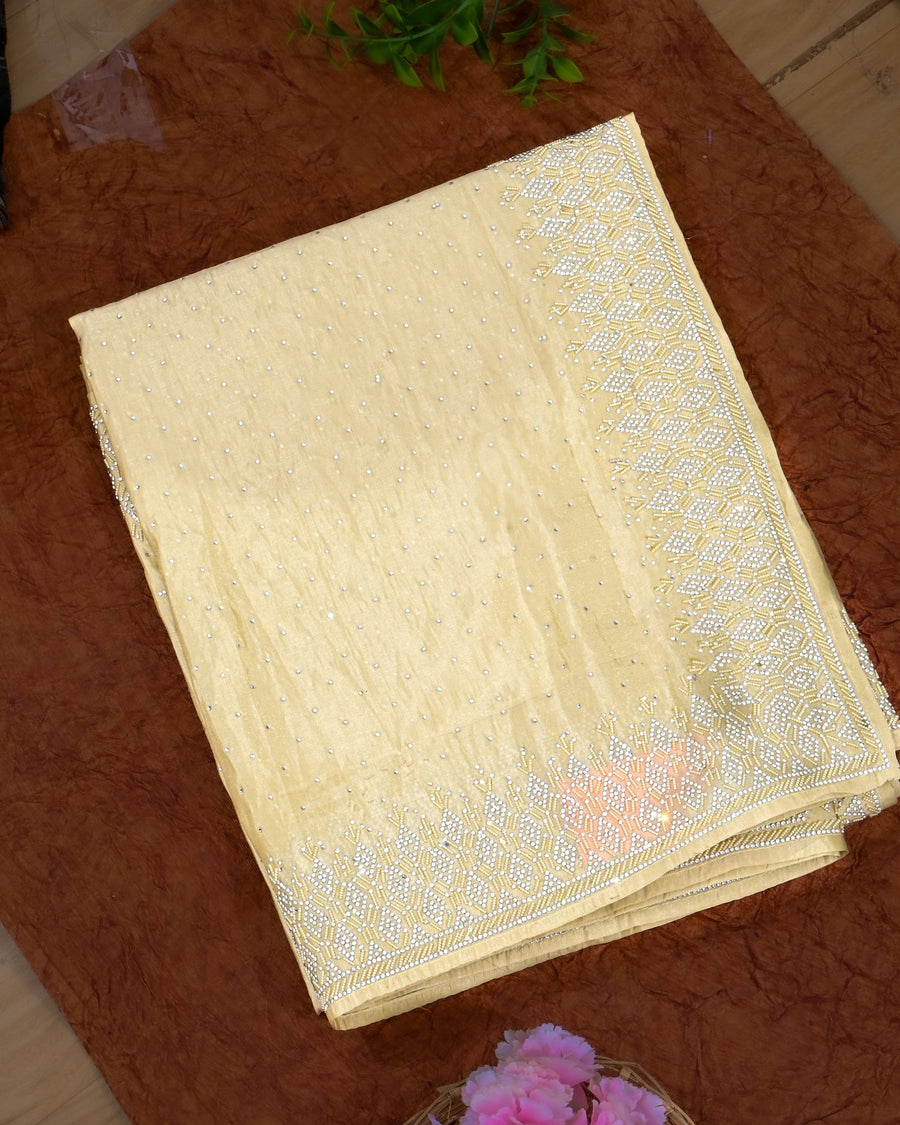 Yellow Silk Embroidery Saree - Shop Vastram