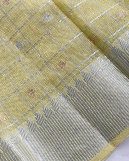 Yellow Tissue Banarasi Saree - Shop Vastram